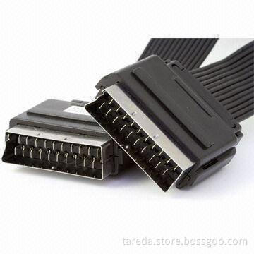 Scart Cables with Male to Male Connectors, OEM Orders are Welcome